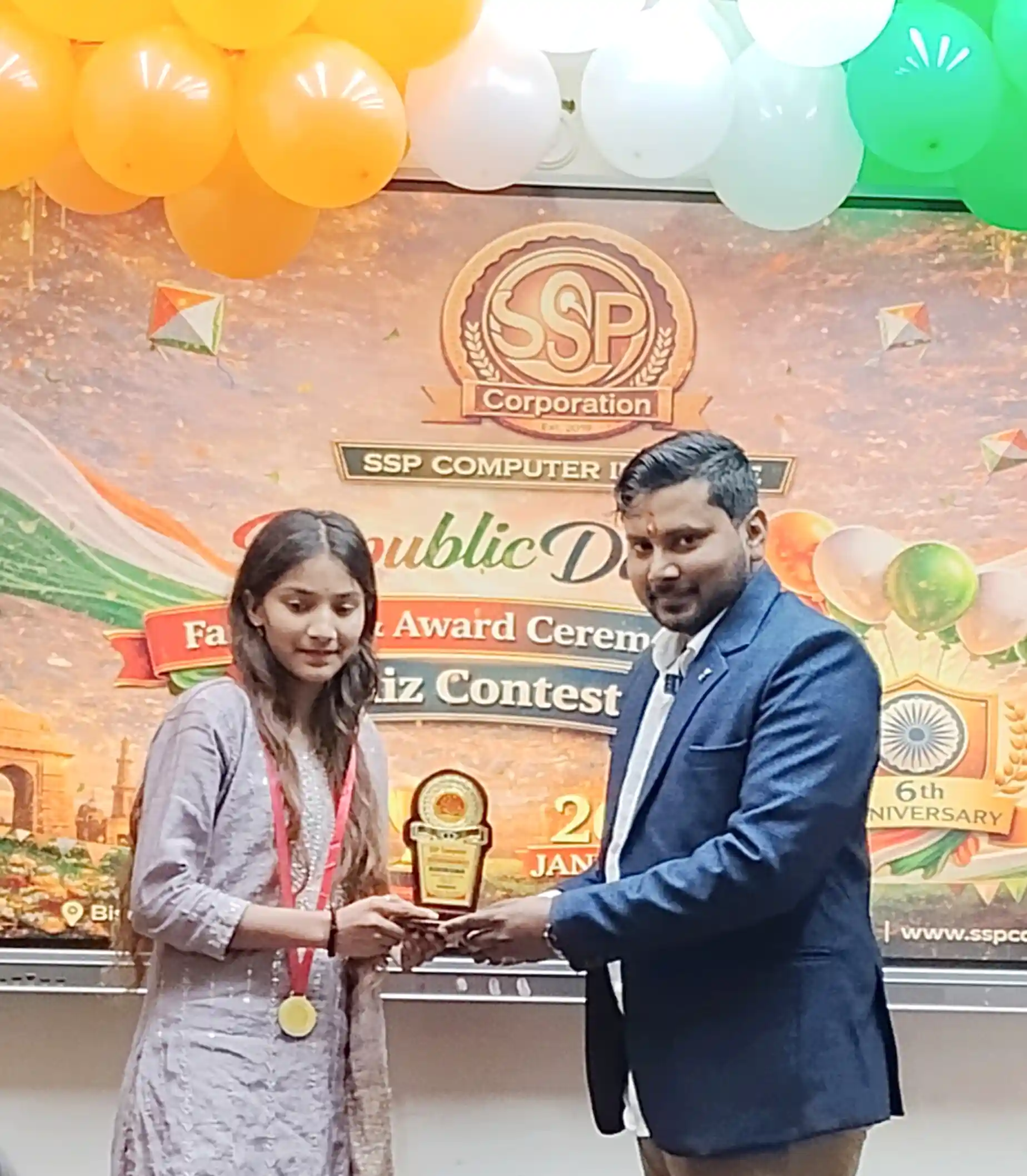 ANCHAL KUMARI  Take Mar-25 (2nd) Rank Awarded by Dr. Sujeet Sir (Daily Quiz Topper)
SSP Computer Institute of Information Technology | Computer Classes| Computer Education Near Me| Dhaka - East Champaran (Motihari) - Bihar