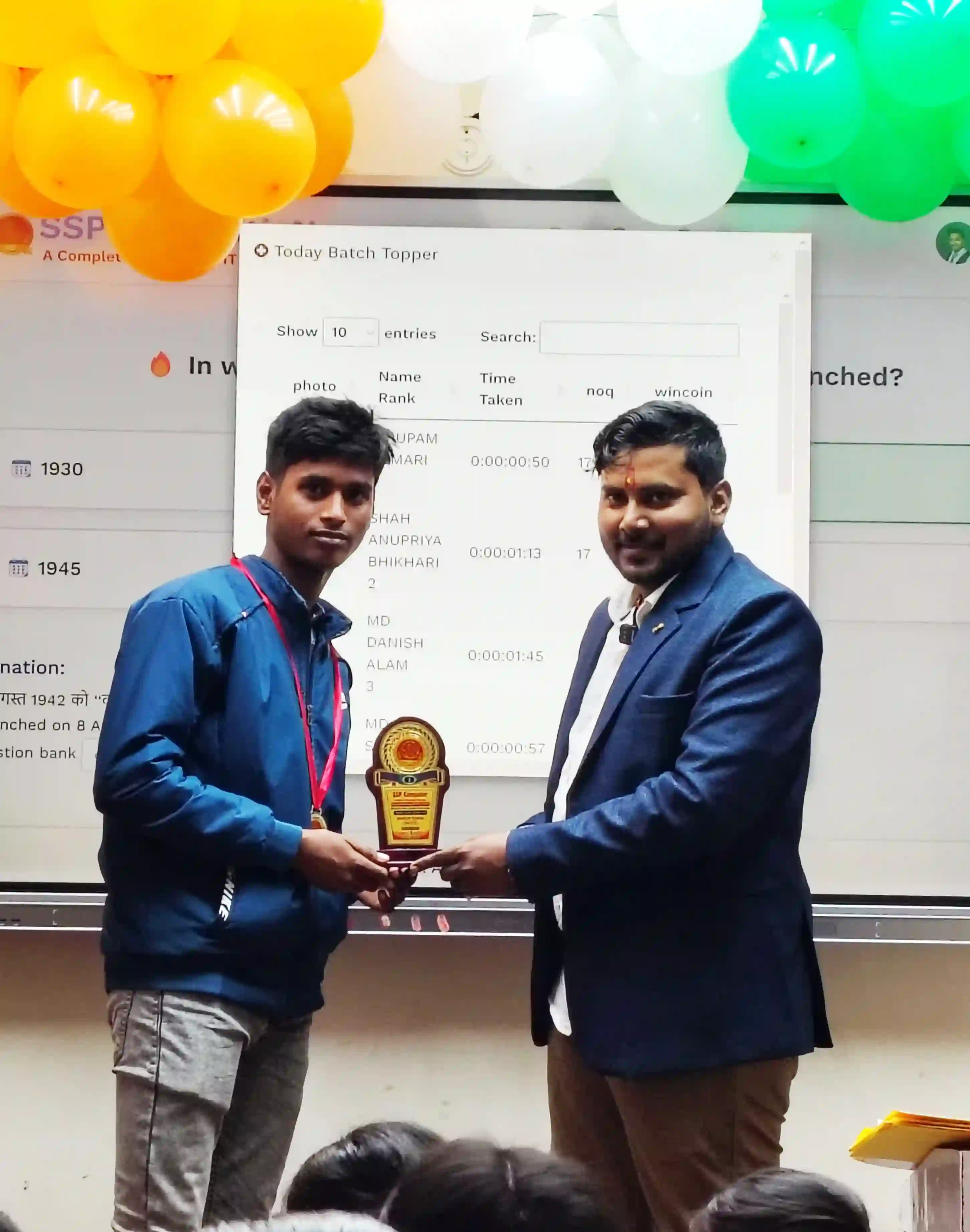 RAMESH KUMAR Take Jul-25 (3rd) Rank Awarded by Dr. Sujeet Sir (Monthly Test Topper)











SSP Computer Institute of Information Technology | Computer Classes| Computer Education Near Me| Dhaka - East Champaran (Motihari) - Bihar